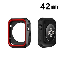 Protector Apple 42 mm Watch Serie 3 Silicon Rojo Negro